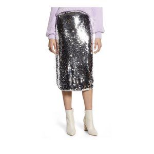 NWT *** HALOGEN SEQUIN MIDI SKIRT